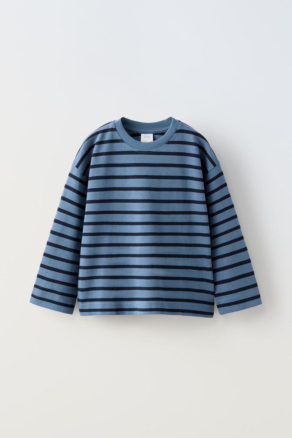 

Футболка в полоску с вышивкой ZARA, синий