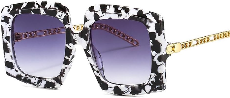 

Крупные роскошные солнцезащитные очки на цепочке для мужчин и женщин, модные очки с защитой от УФ-излучения UV400 в винтажном стиле, SUN3543 Generic, C5blackwhite-gray