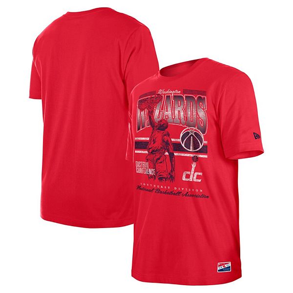 

Мужская красная футболка washington wizards enzyme wash oversized New Era