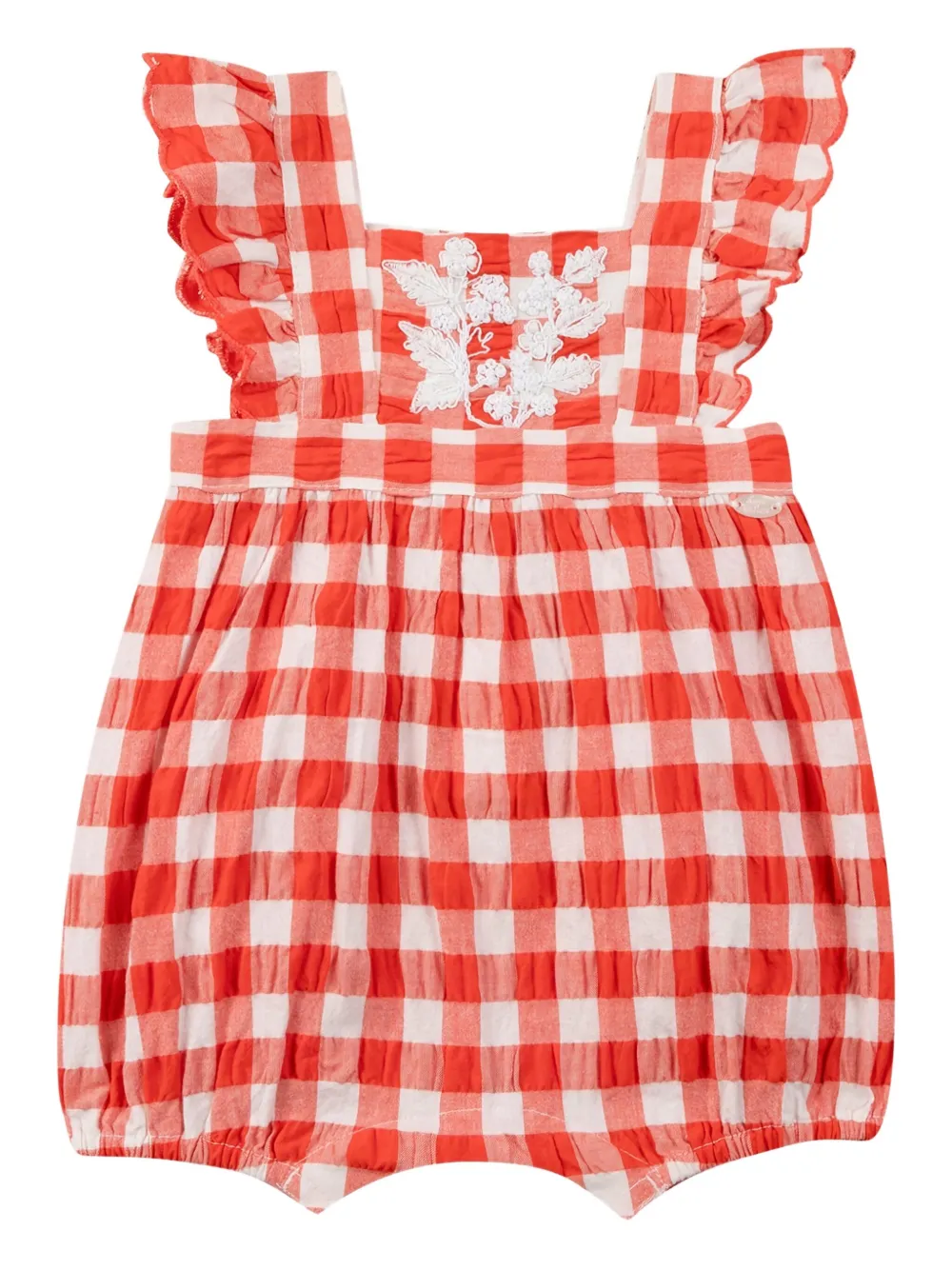 

Ромпер в клетку гингем с оборками Tartine Et Chocolat, красный