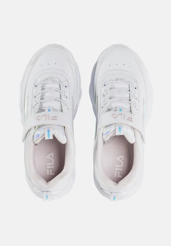 Кроссовки бело-фиолетовые переливающиеся Fila, White-Purple Iridescent — фото 2
