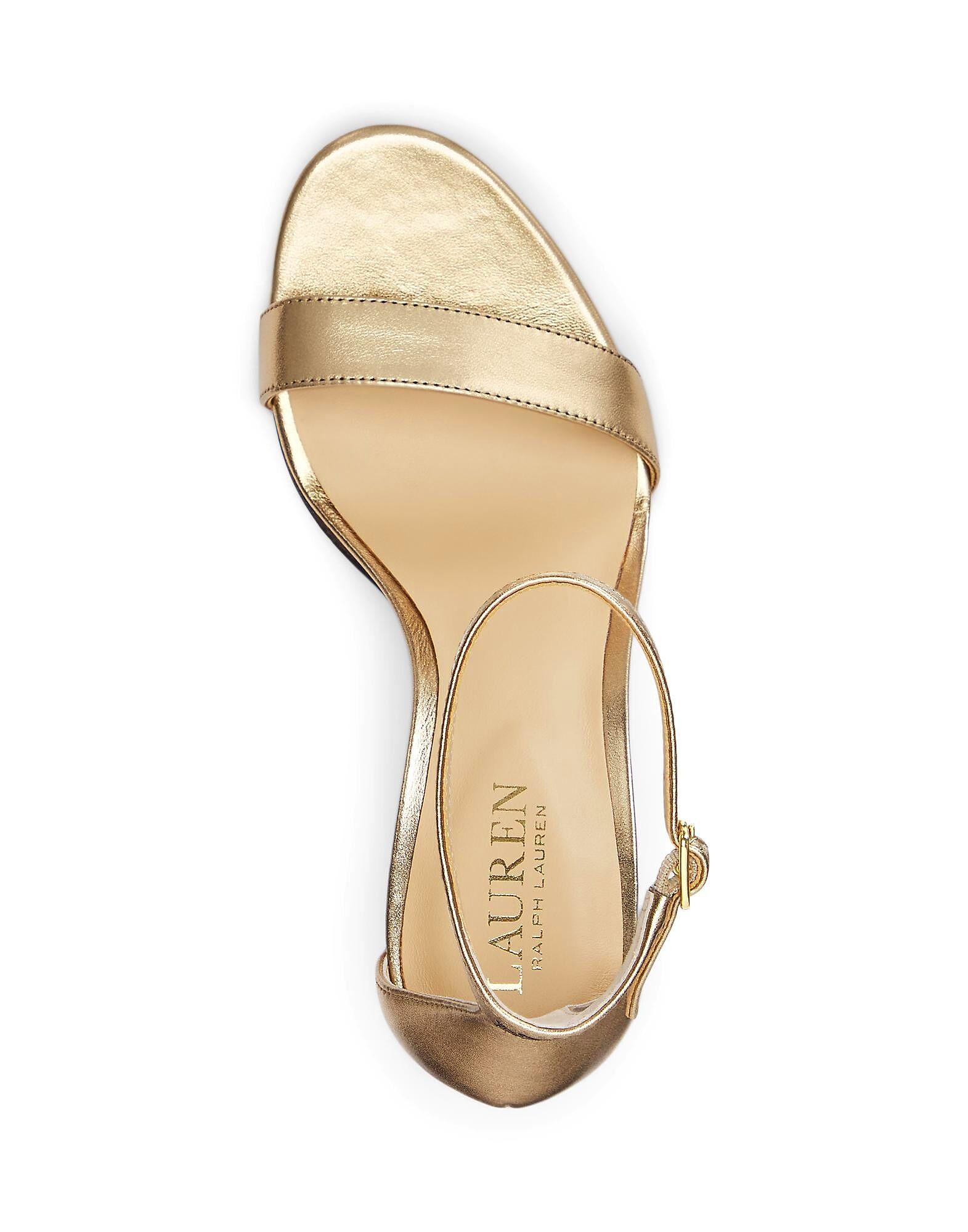 Сандалии Allie Metallic Nappa Leather Sandal Ralph Lauren, золотой — фото 4