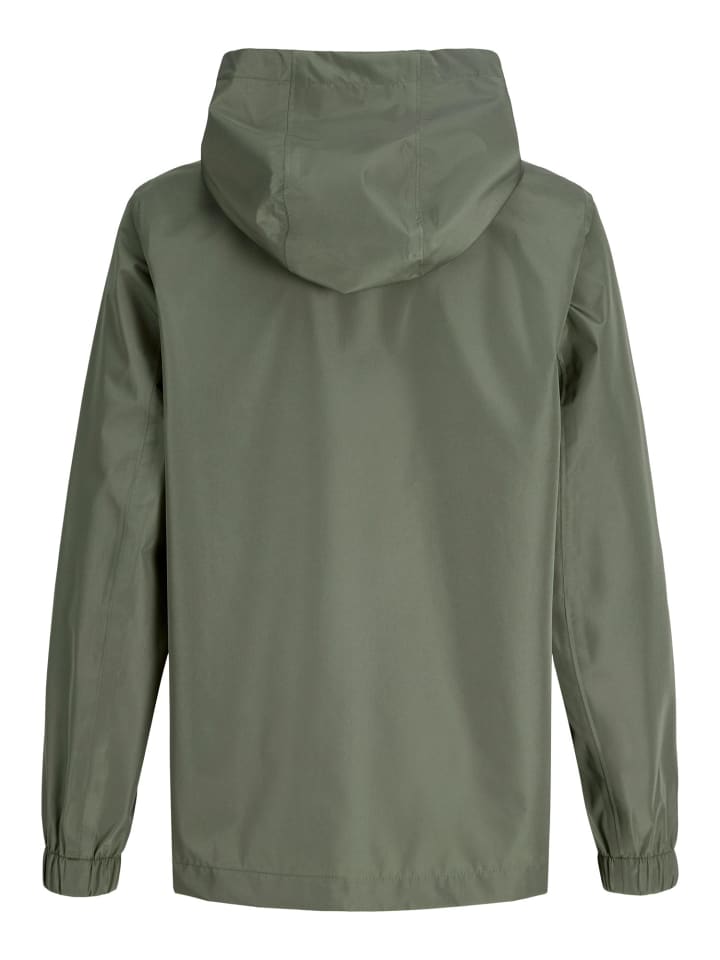 JACK & JONES Junior Водонепроницаемая куртка-дождевик JJEFLYNN пыльно-оливкового цвета — фото 2