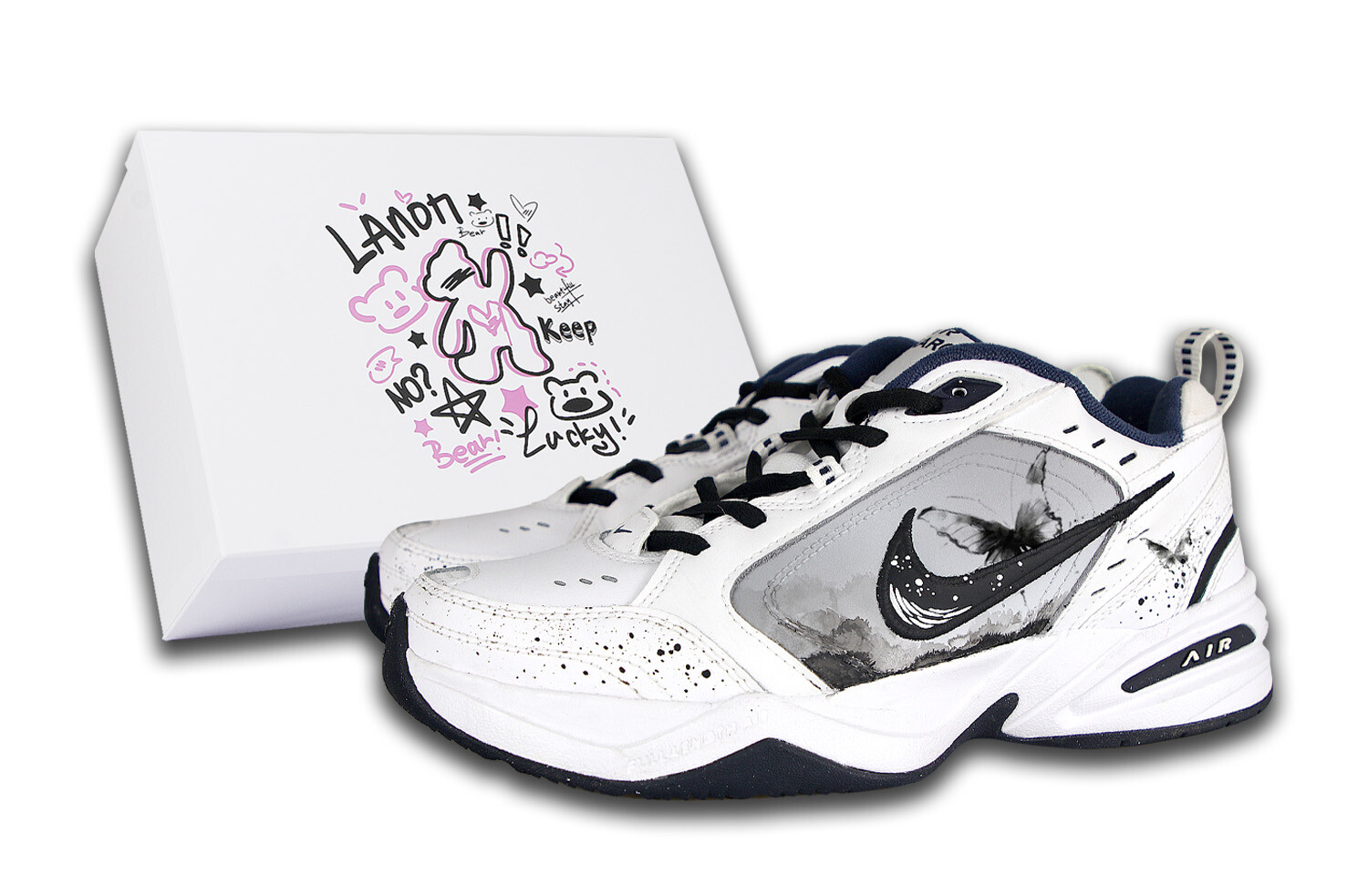 

Кроссовки Air Monarch 4 Chunky унисекс с низким верхом, черный, белый, серый Nike