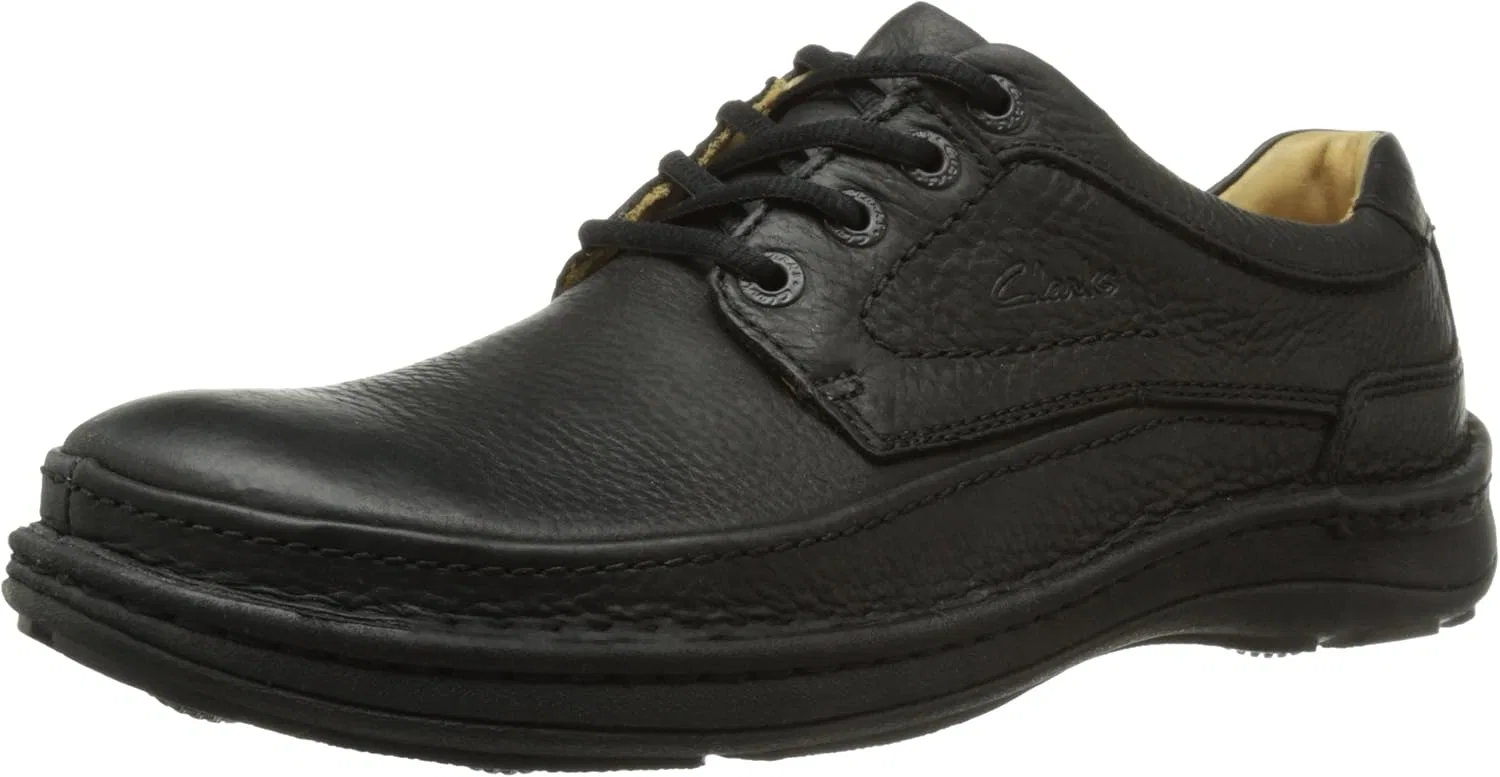 Мужские туфли-дерби Clarks Nature Three на шнуровке, Black (Black Leather)
