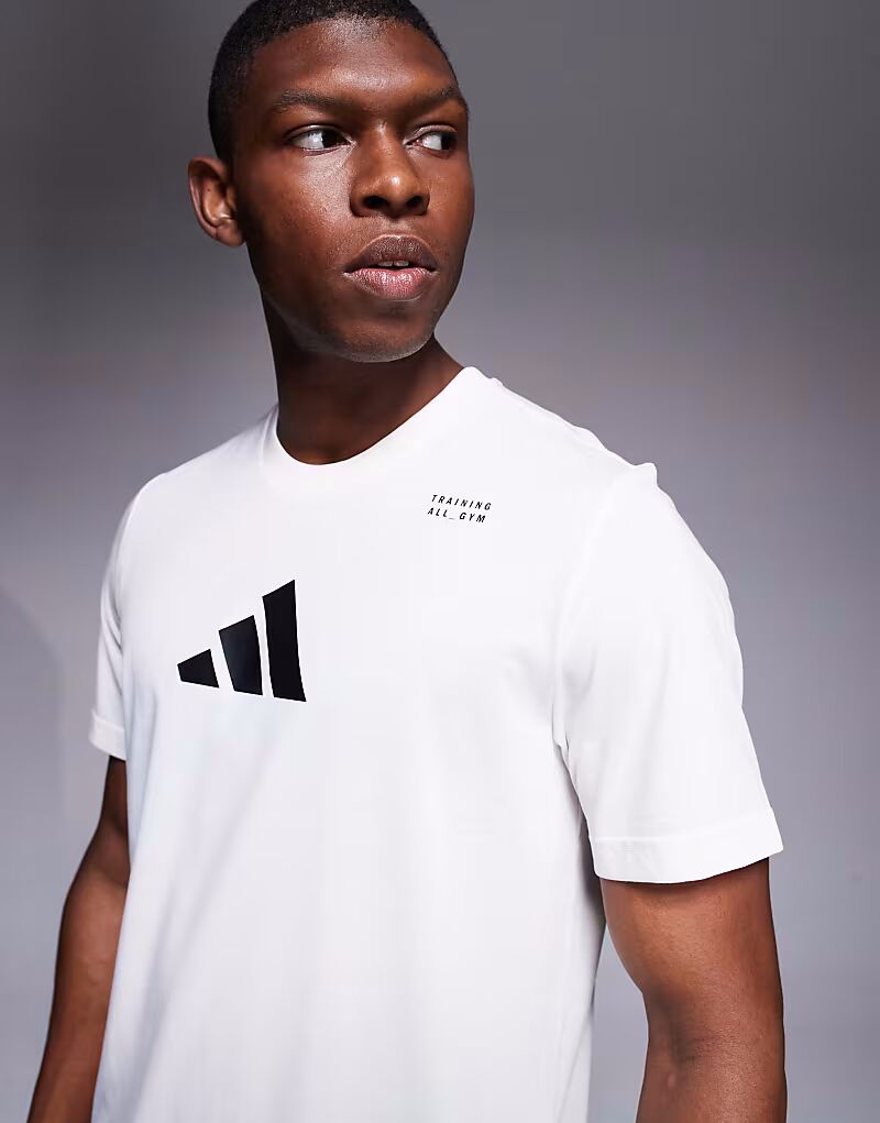Футболка Adidas Training с графическим принтом белого цвета Adidas Performance — фото 2