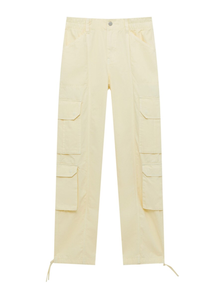 

Широкие джинсы-карго Pull&Bear, цвет Light yellow