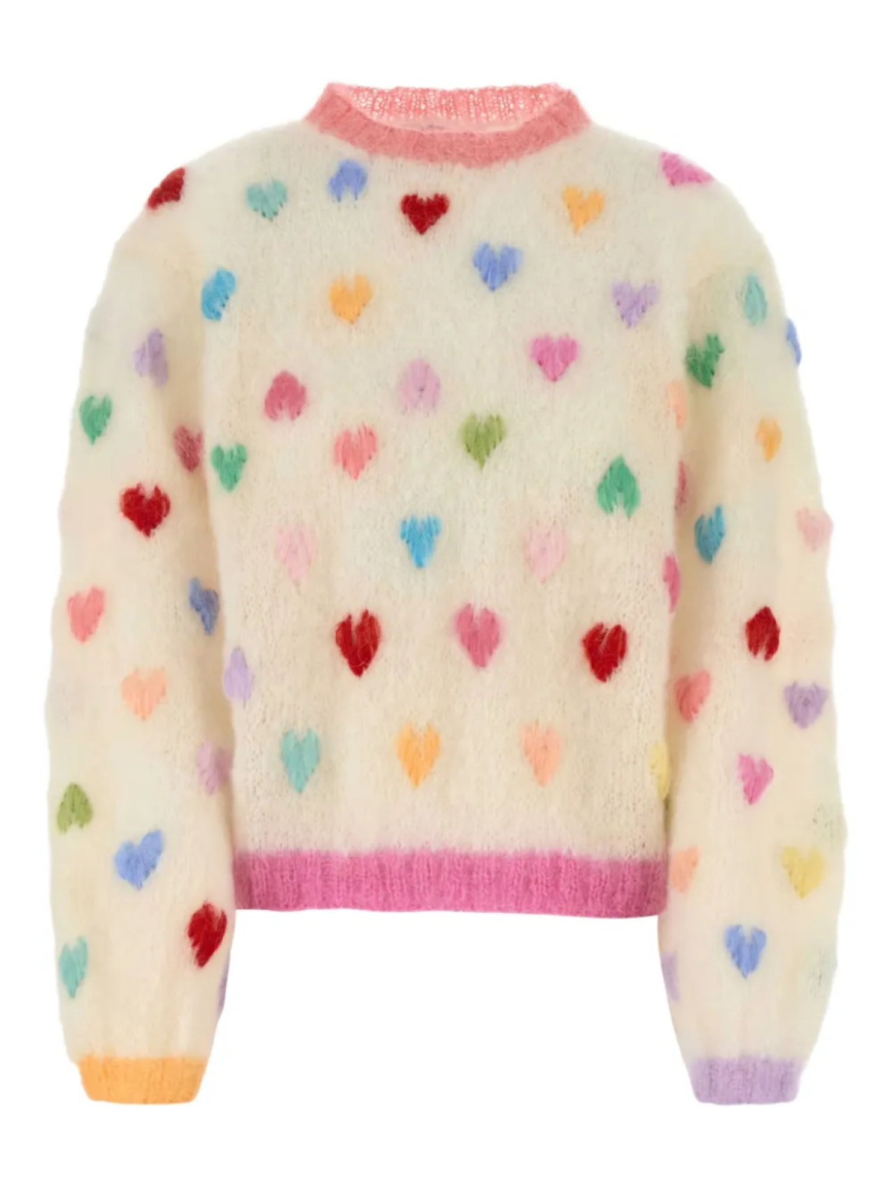 

Свитер с интарсией в виде сердца из розового кармина Rose Carmine, нейтральный