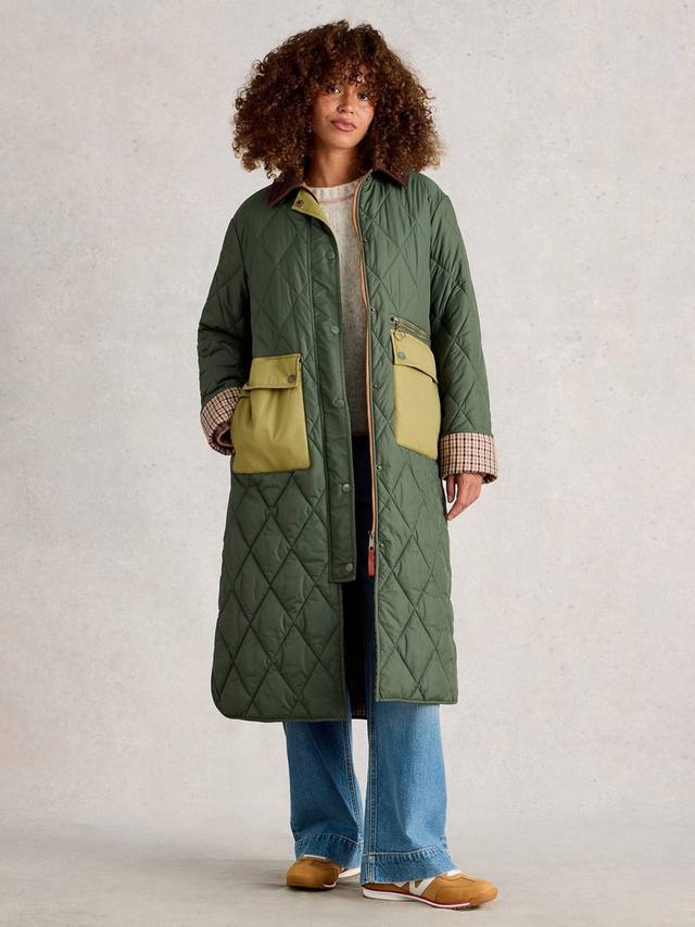 

Стелла удлиненное стеганое пальто White Stuff, Dark Green