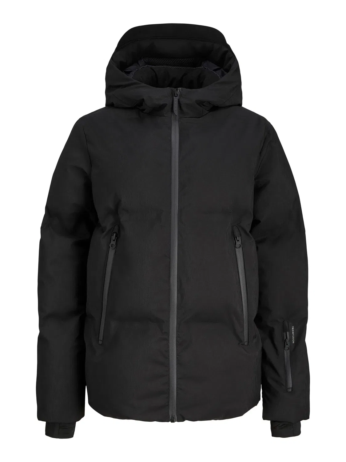 Стеганая куртка с капюшоном JACK & JONES Junior, черный