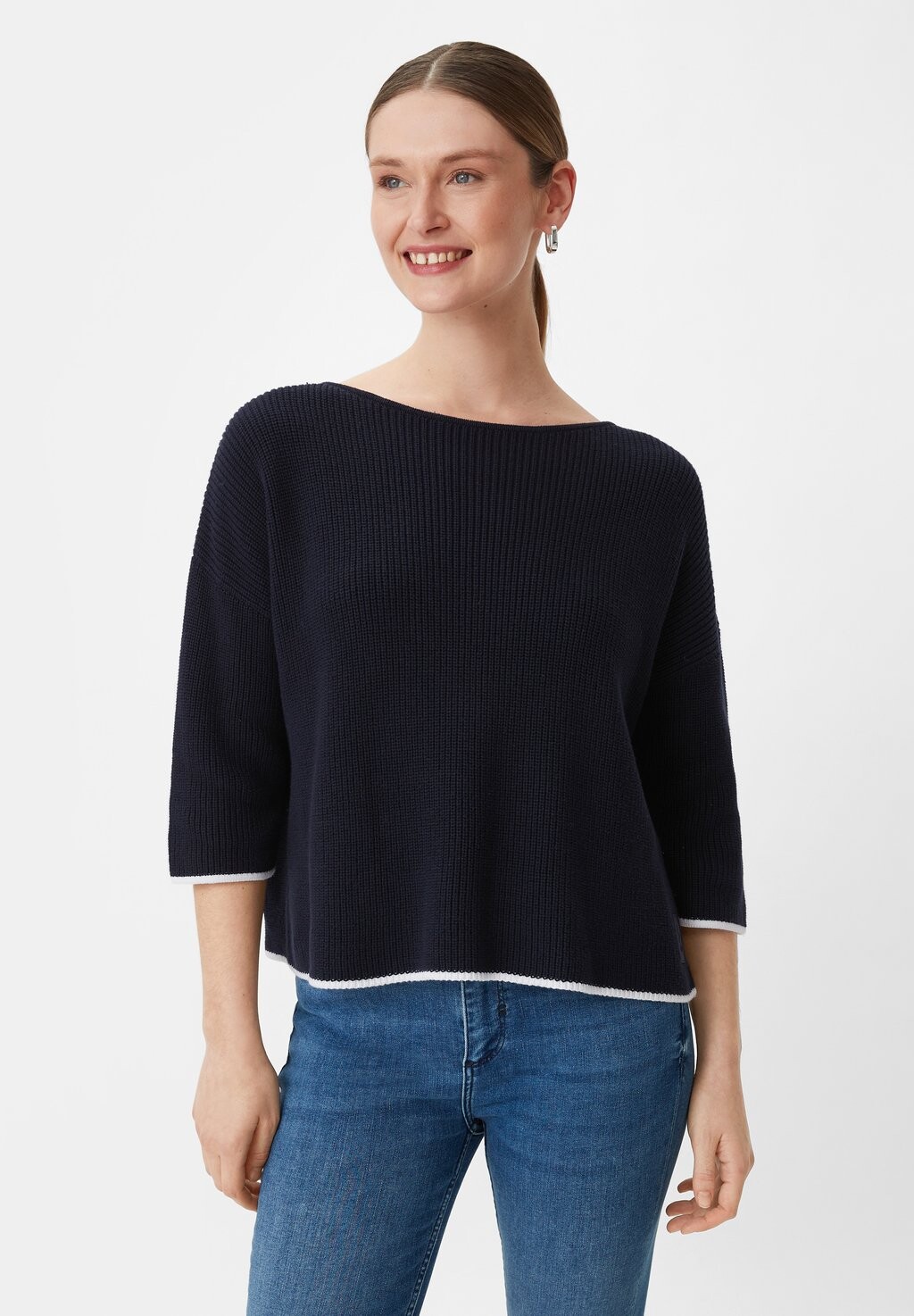 

Вязаный свитер comma casual identity, цвет navy