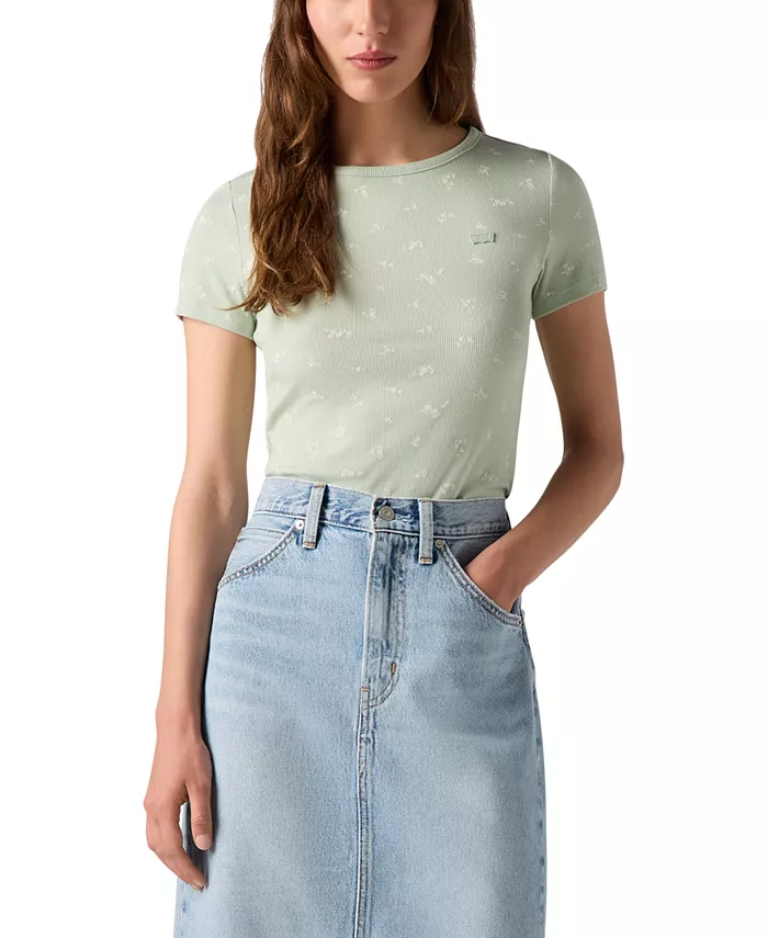 

Женская футболка Hayes с коротким рукавом и круглым вырезом, приталенная Levi's, зеленый