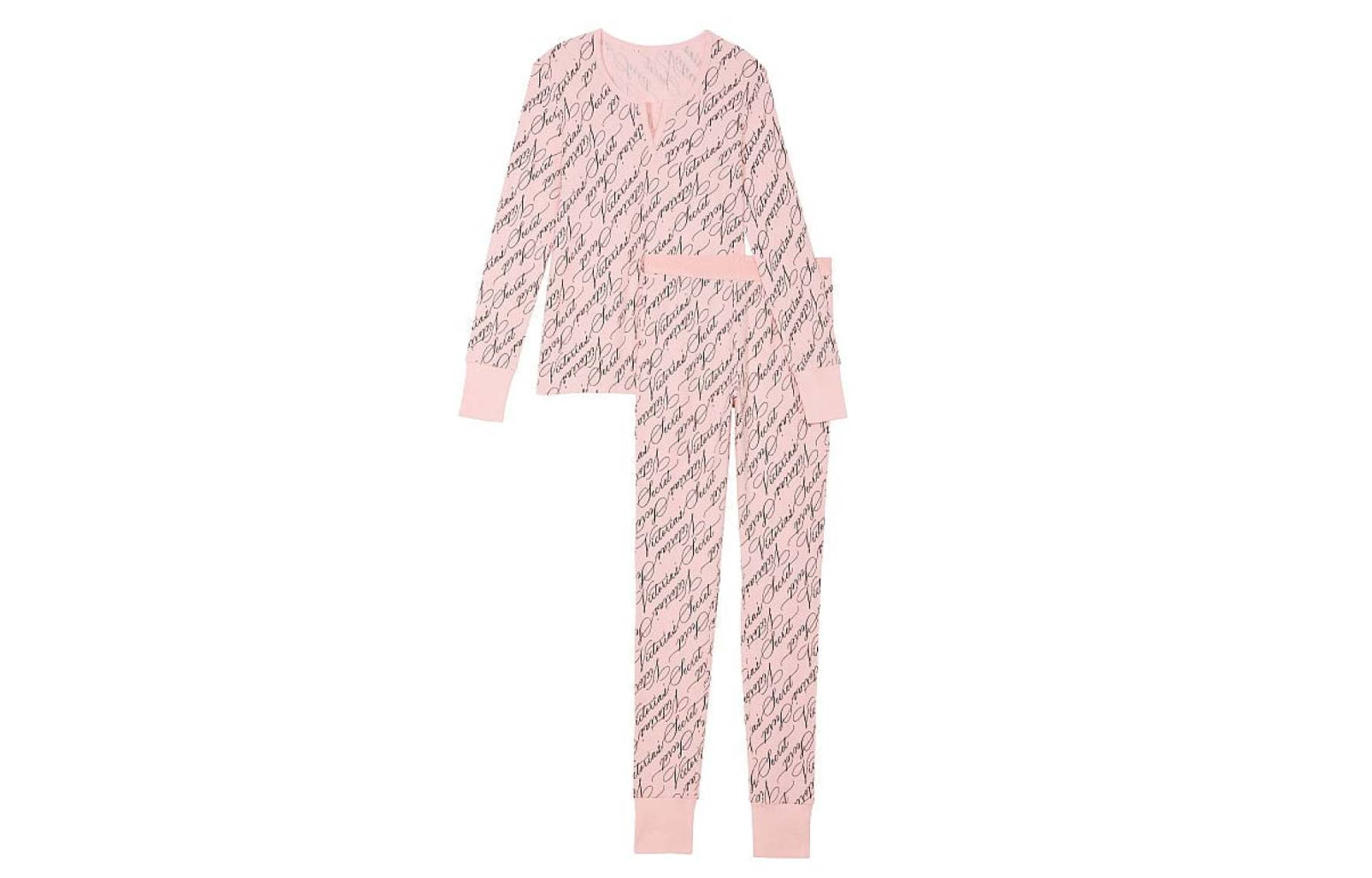 

Пижамный комплект VICTORIA'S SECRET, женский, розовый, с буквенным принтом