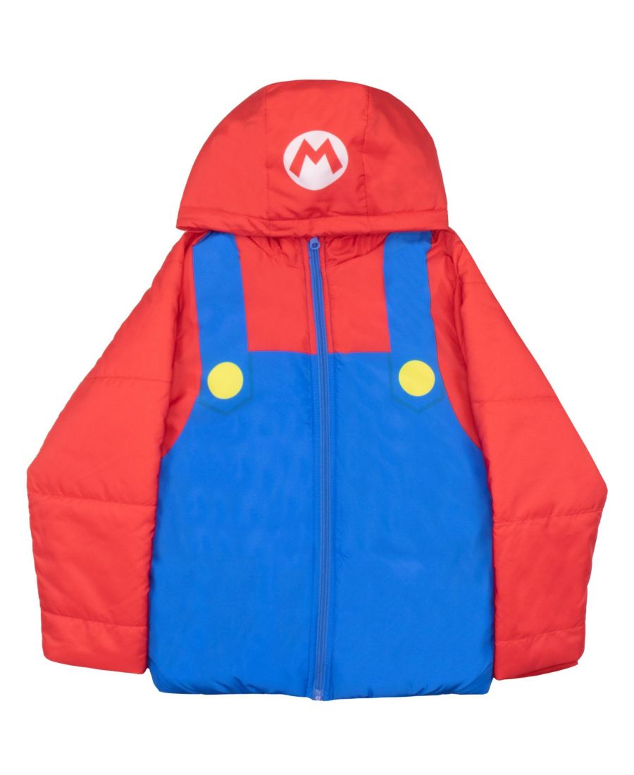 

Детская зимняя куртка-пуховик с суперграфическим принтом Mario, Red and blue mario