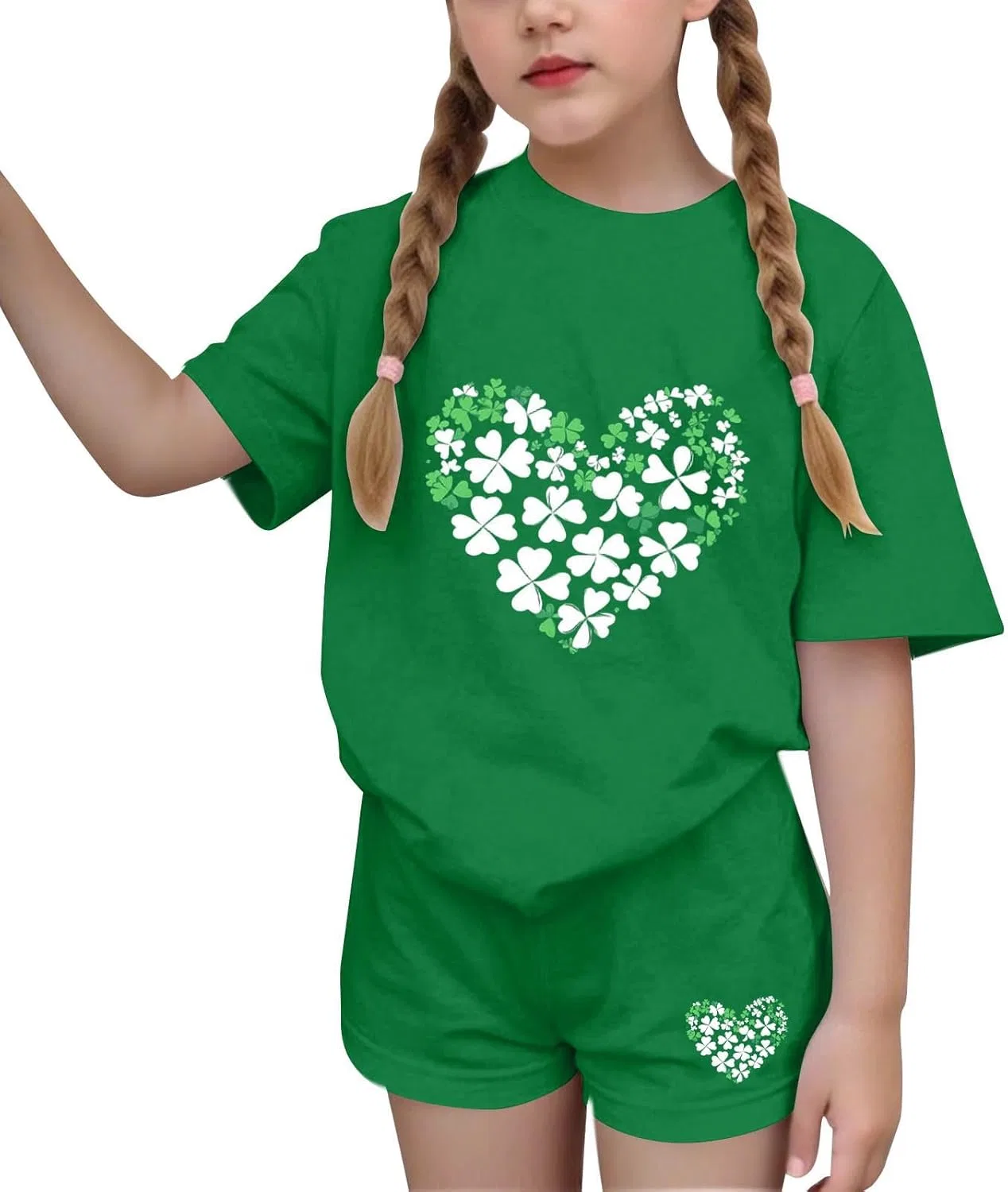 Детский спортивный костюм с принтом Shamrock Zzalalana, зеленый