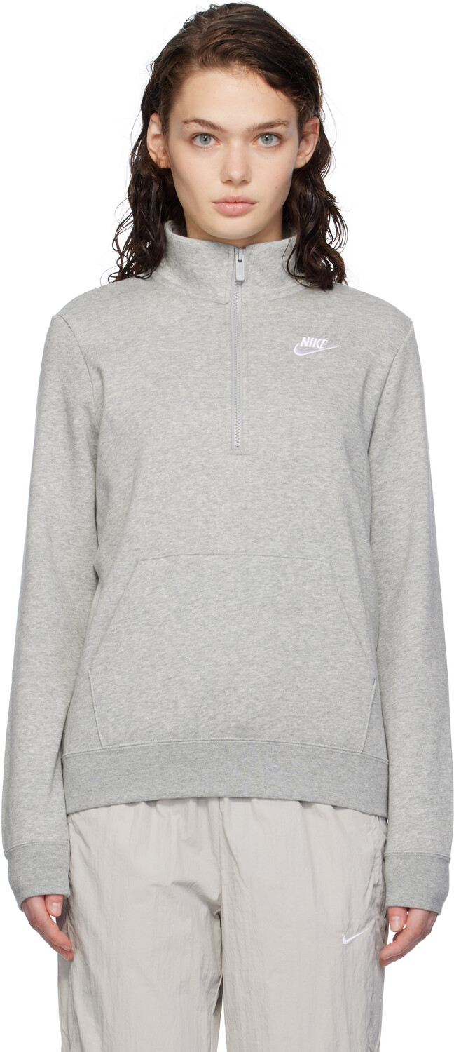 

Серая футболка Club Portswear из флиса Nike