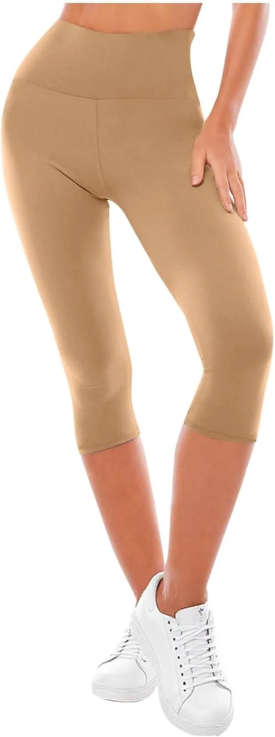 

Йога-штаны для женщин Bootcut Capri с эффектом контроля живота и высокой посадкой