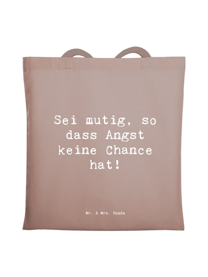 

Сумка Mr. & Mrs. Panda Tragetasche Spruch Angst überwinden mit Spruch, коричневая пастель