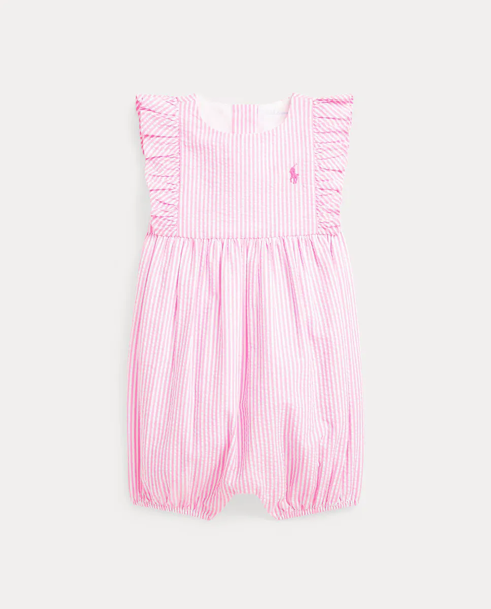 

Хлопковый комбинезон для девочки с оборкой Polo Ralph Lauren, розовый