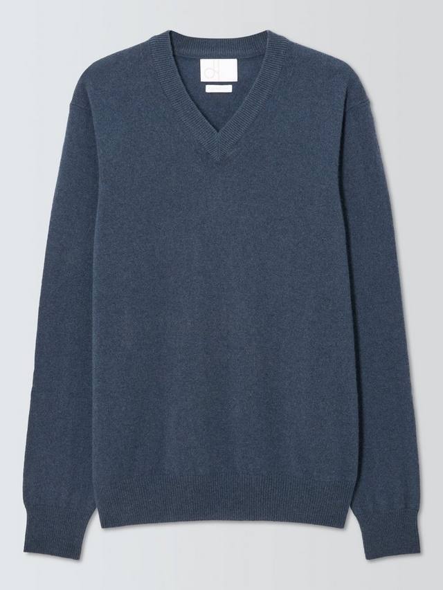

Свитер с v-образным вырезом из кашемира Made in Italy John Lewis, Blue Slate