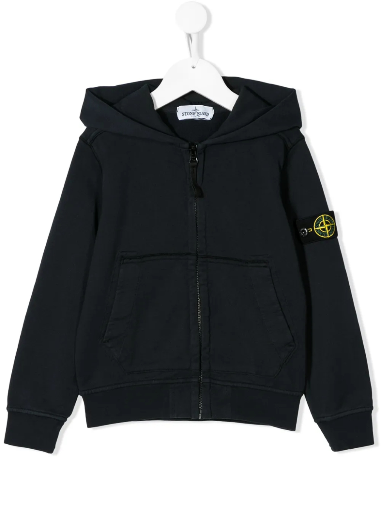 

Stone Island Junior худи на молнии с нашивкой-логотипом, синий