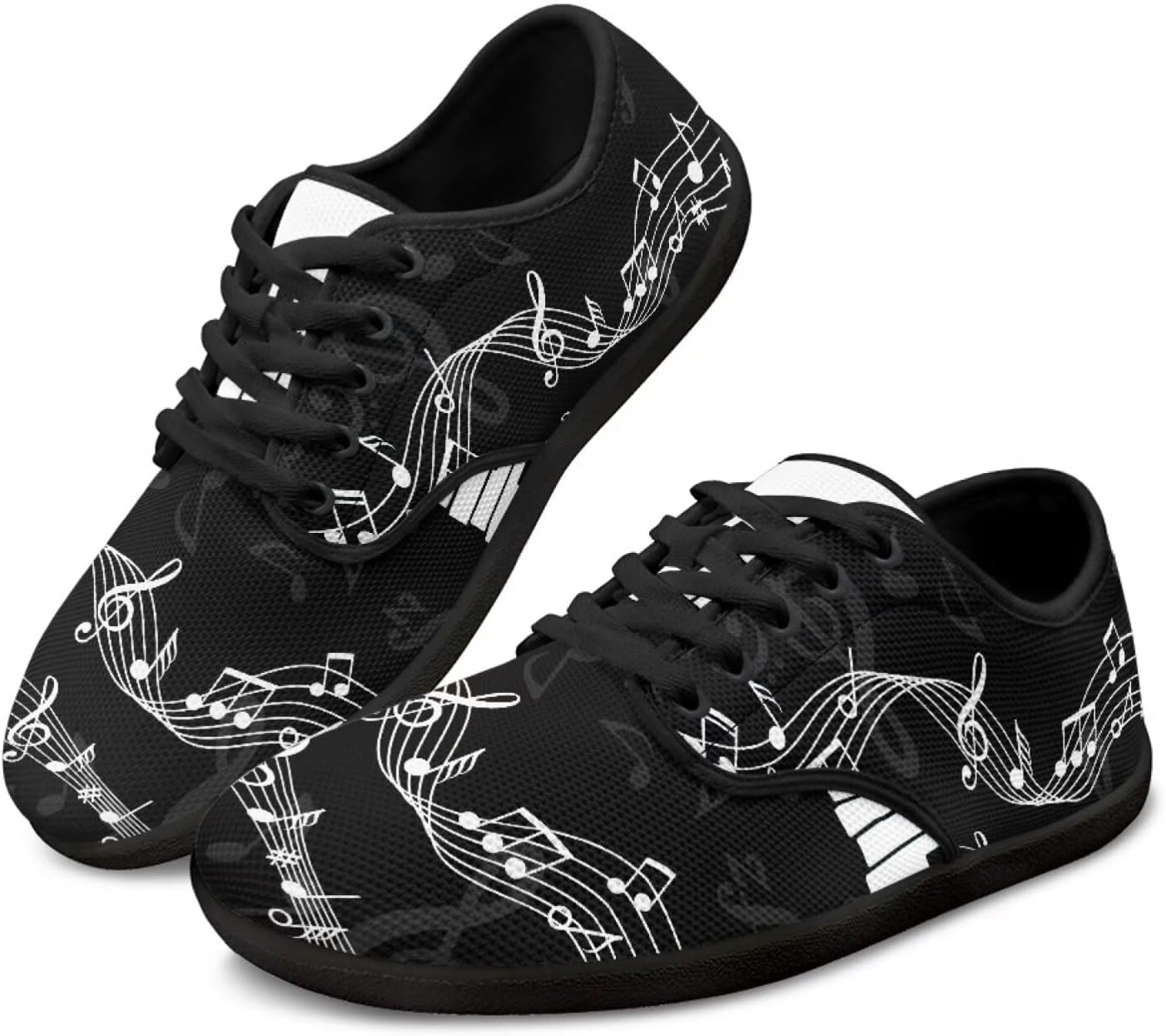 

Мужские кроссовки для ходьбы Jeiento Music Theme Hike Barefoot Shoes, женские и мужские кроссовки Grounded Footwear Barefoot, Music Notes Themed