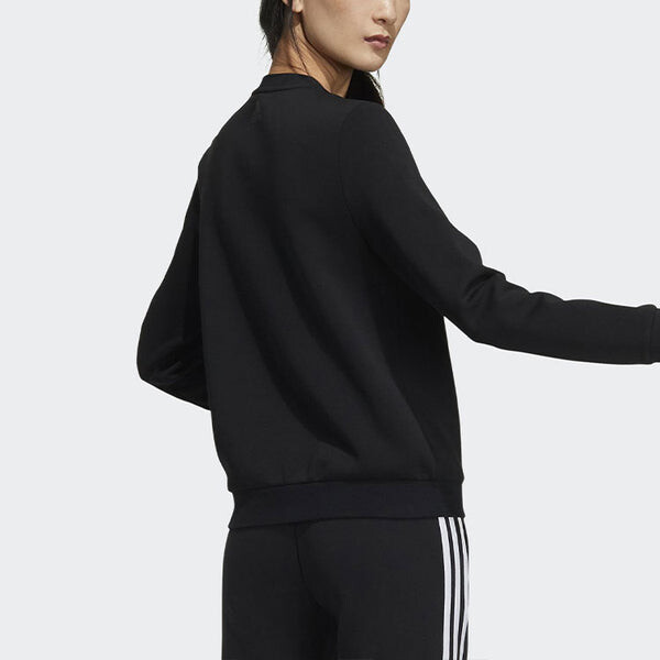 Свитер с принтом логотипа, круглый вырез, Adidas, черный — фото 3