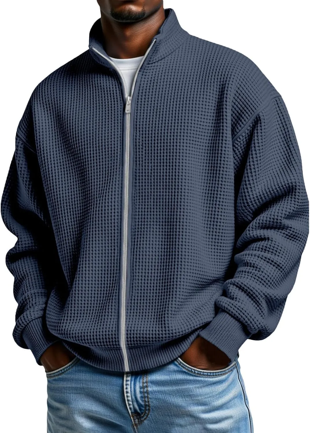 

Толстовка ZYXTIM с вафельной вязкой и воротником стойкой