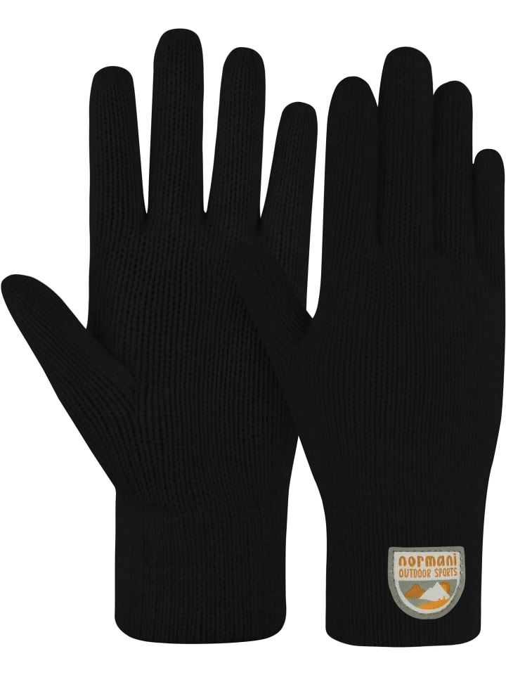

Normani Outdoor Sports Детские вязаные перчатки без пальцев из мериносовой шерсти Berlingen, черные