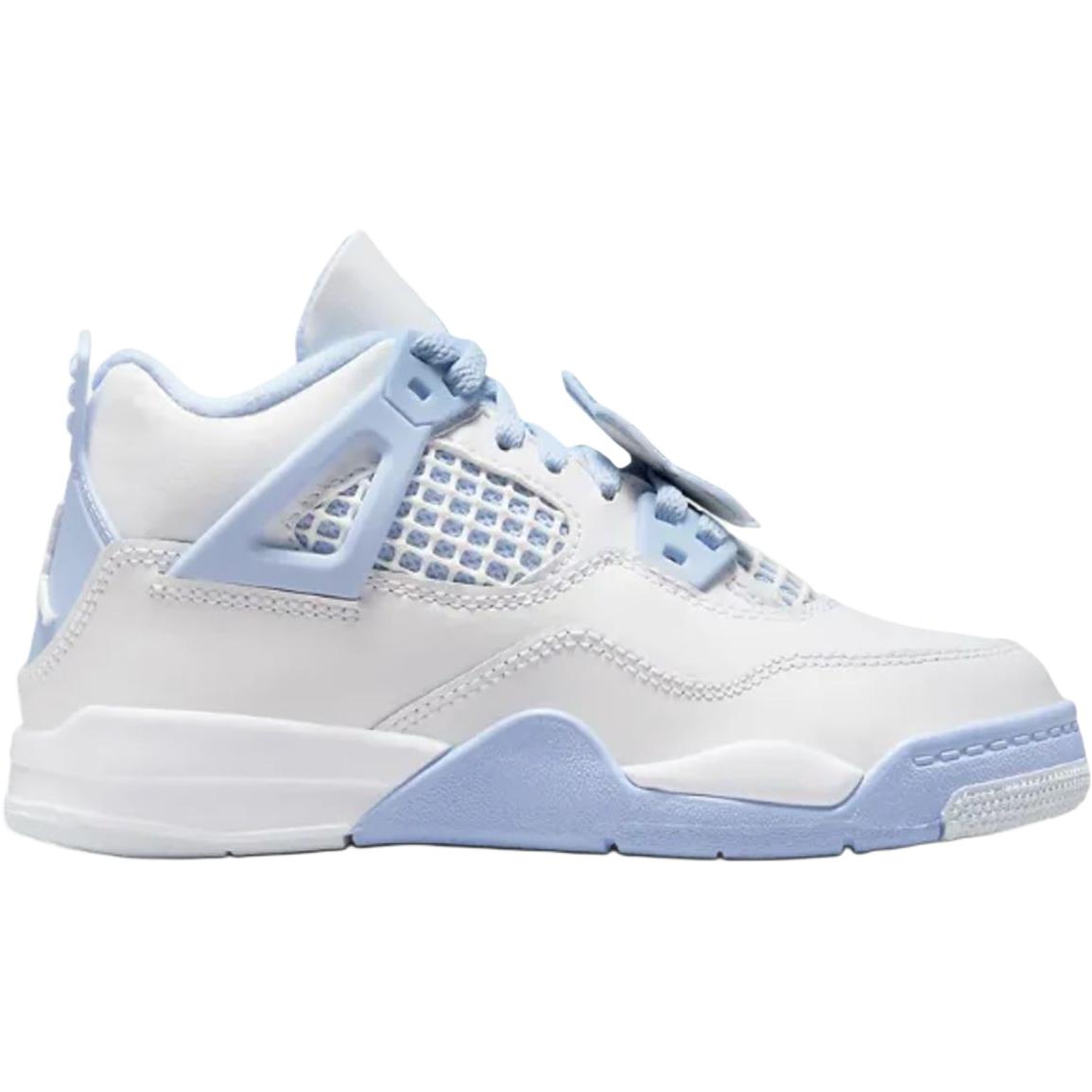Jordan Air 4 противоскользящие износостойкие низкие детские баскетбольные кроссовки white blue для детей 3-7 лет — фото 3