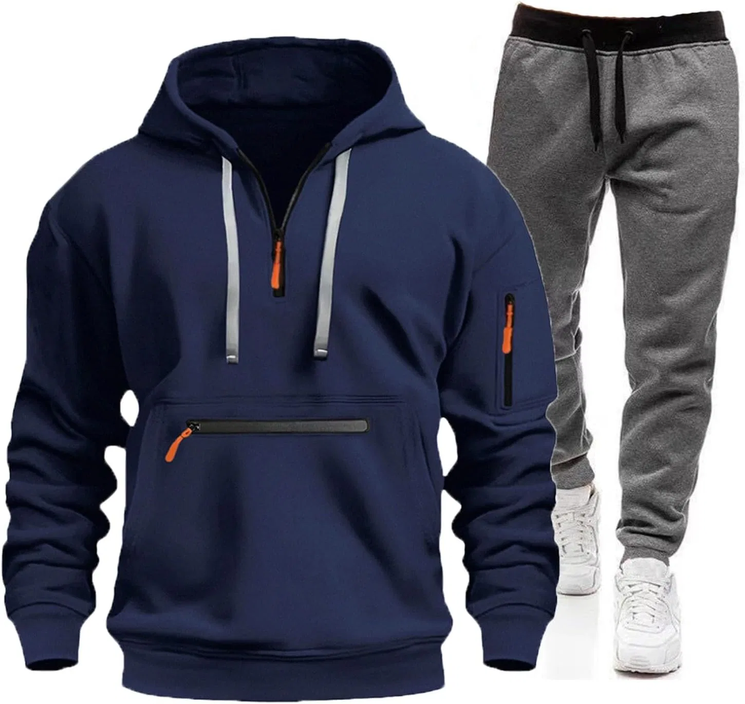 Мужской спортивный костюм из флиса, бренд Generic, цвет Navy