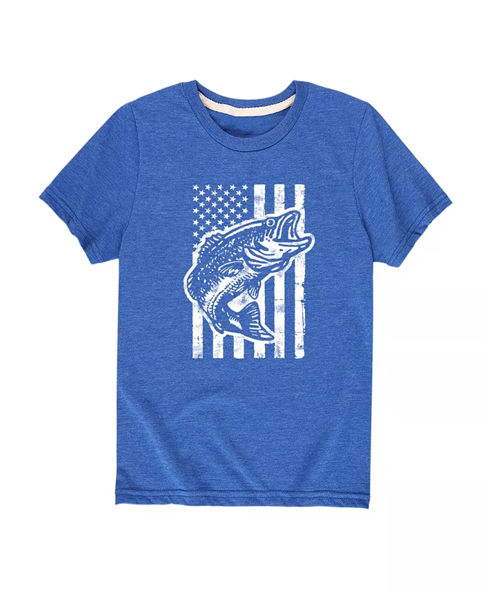 

Футболка с принтом "Americana Flag Fish" для мальчиков старшего возраста Hybrid, синий