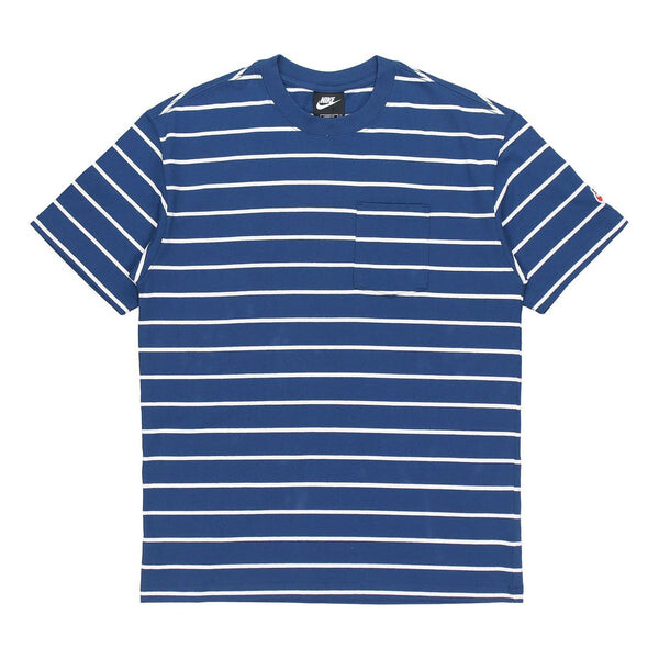 

Футболка sportswear sports stripe round neck short sleeve blue Nike, синий