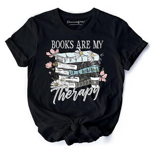 

Футболка Books are my therapy floral vintage для книголюбов Ornamentallyyou, Black, Черный, Футболка Books are my therapy floral vintage для книголюбов Ornamentallyyou, Black