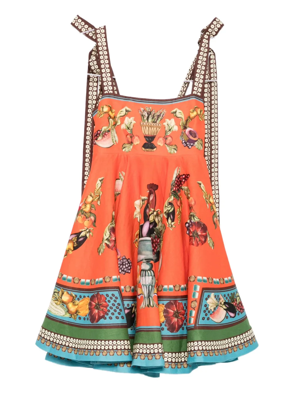 

Мини-платье Rocco с фруктовым принтом и завязками ALEMAIS, оранжевый