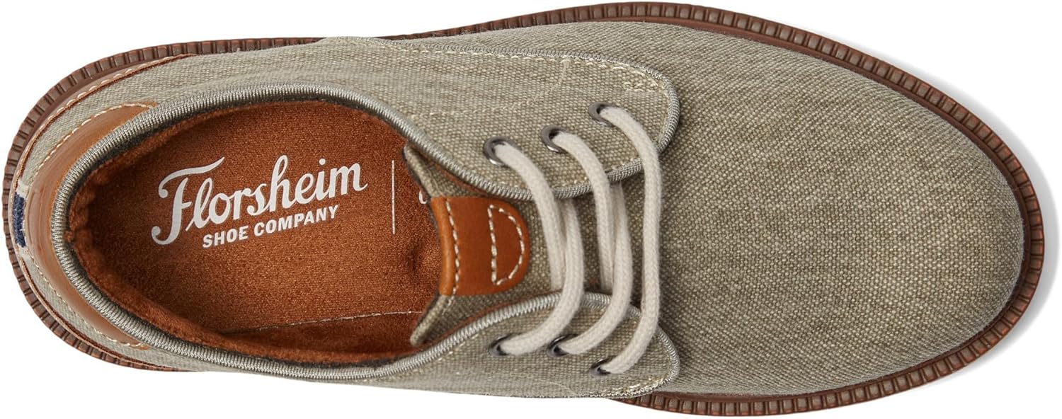 Мужские оксфорды Florsheim Highland из холщовой ткани с простым носком Jr. (для малышей/детей постарше), Taupe — фото 2