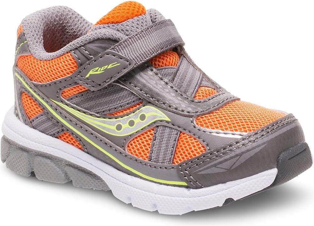 Кроссовки Saucony Boys' Baby Ride (для малышей/маленьких детей), оранжевый/серый