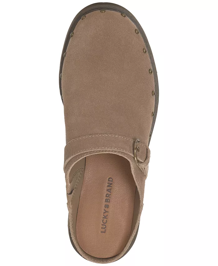 Женские клоги Caytina с ремешками на пряжках и шипами Lucky Brand, коричневый/бежевый — фото 4