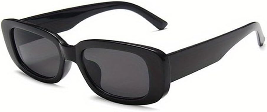 

Прямоугольные модные солнцезащитные очки для женщин и мужчин в стиле ретро-винтаж с защитой от УФ-излучения UV400, идеально подходящие для летнего отдыха на пляже и путешествий TYUVIVO, Black Grey