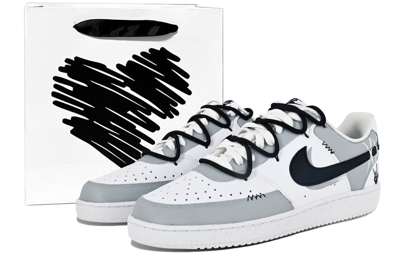 

Кроссовки Nike Court Vision 1 Skateboarding Shoes Unisex Low-top Gray, серый
