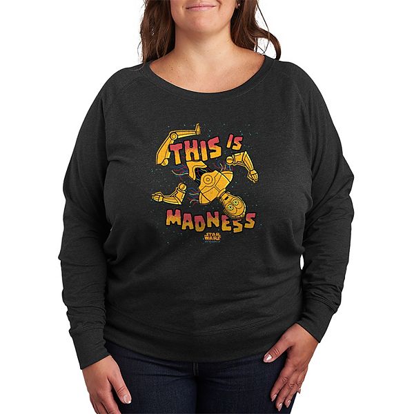 

Plus size футболка с длинным рукавом This is madness C-3PO French Terry Star Wars, Heather Charcoal