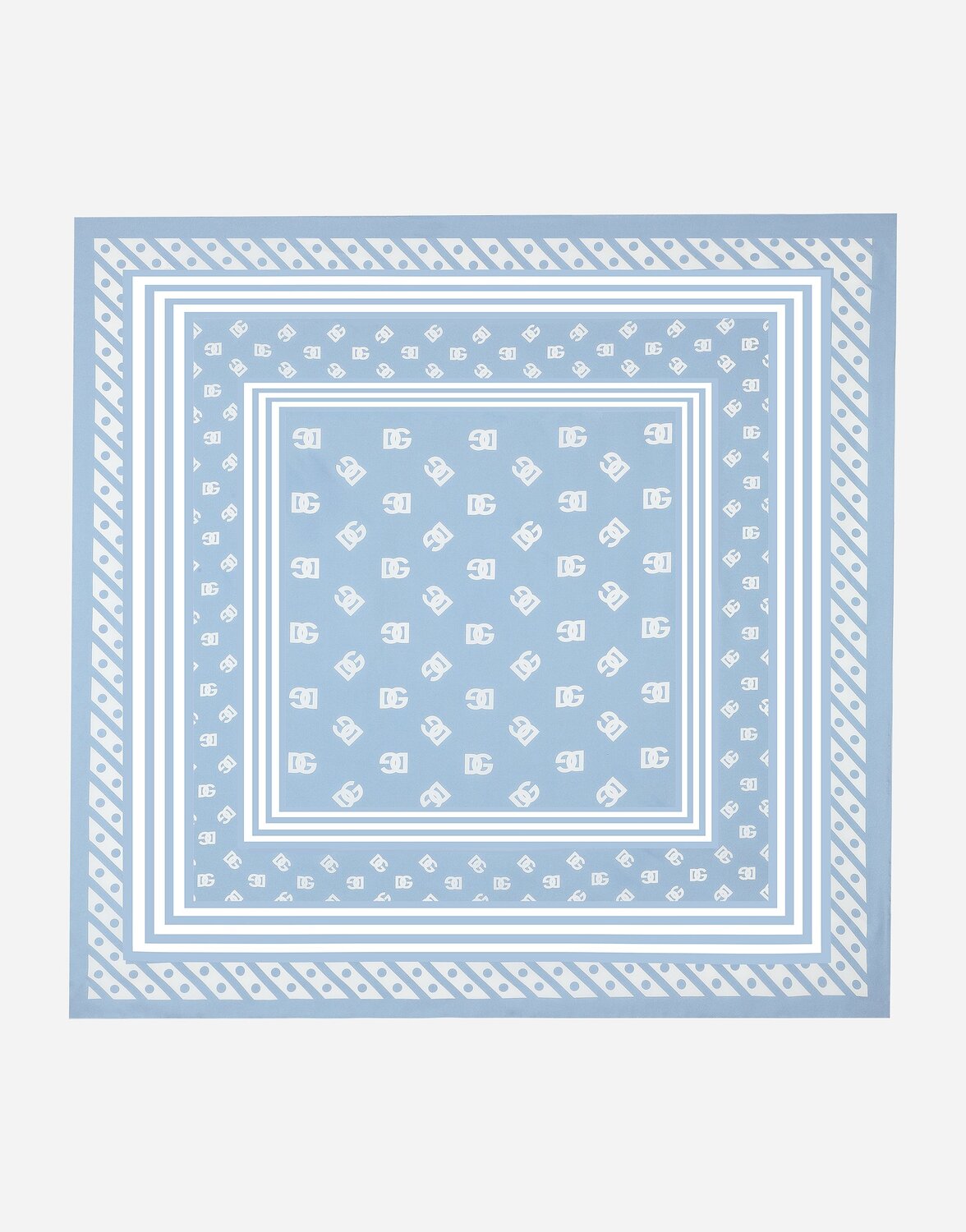 

Платок из шелкового твила с принтом логотипа dg по всей поверхности (70x70) Dolce & Gabbana, светло-голубой