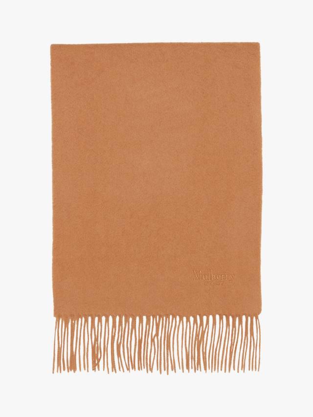 

Кашемировый шарф с бахромой Mulberry, Dark Camel