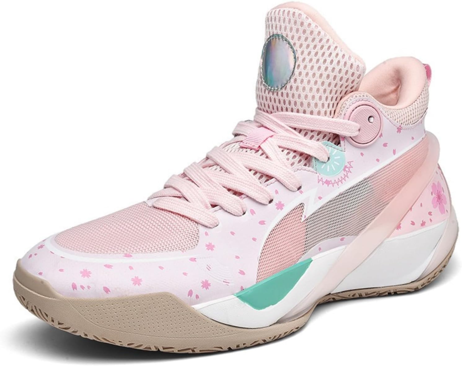 

Мужские дышащие сетчатые кроссовки с высокой шнуровкой, модные баскетбольные туфли с поддержкой свода, легкие, нескользящие, для бега, тенниса, классические спортивные кроссовки для волейбола и бейсбола Qklmwes, розовый