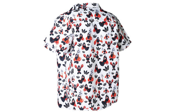 Рубашка originals dragon printing casual sports short sleeve shirt white Adidas, белый — фото 2