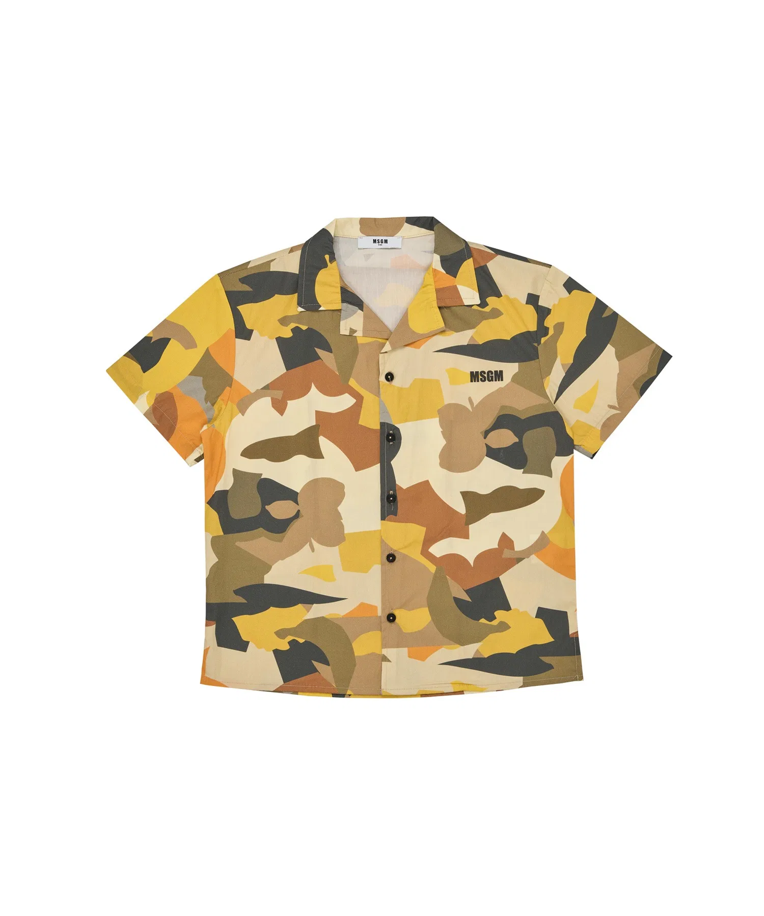 Детская рубашка с геометрическим камуфляжем MSGM KIDS мультиколор
