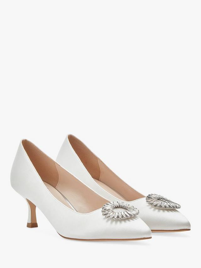 Свадебные туфли-лодочки на каблуке audley kitten Rainbow Club, цвет Ivory Satin — фото 2