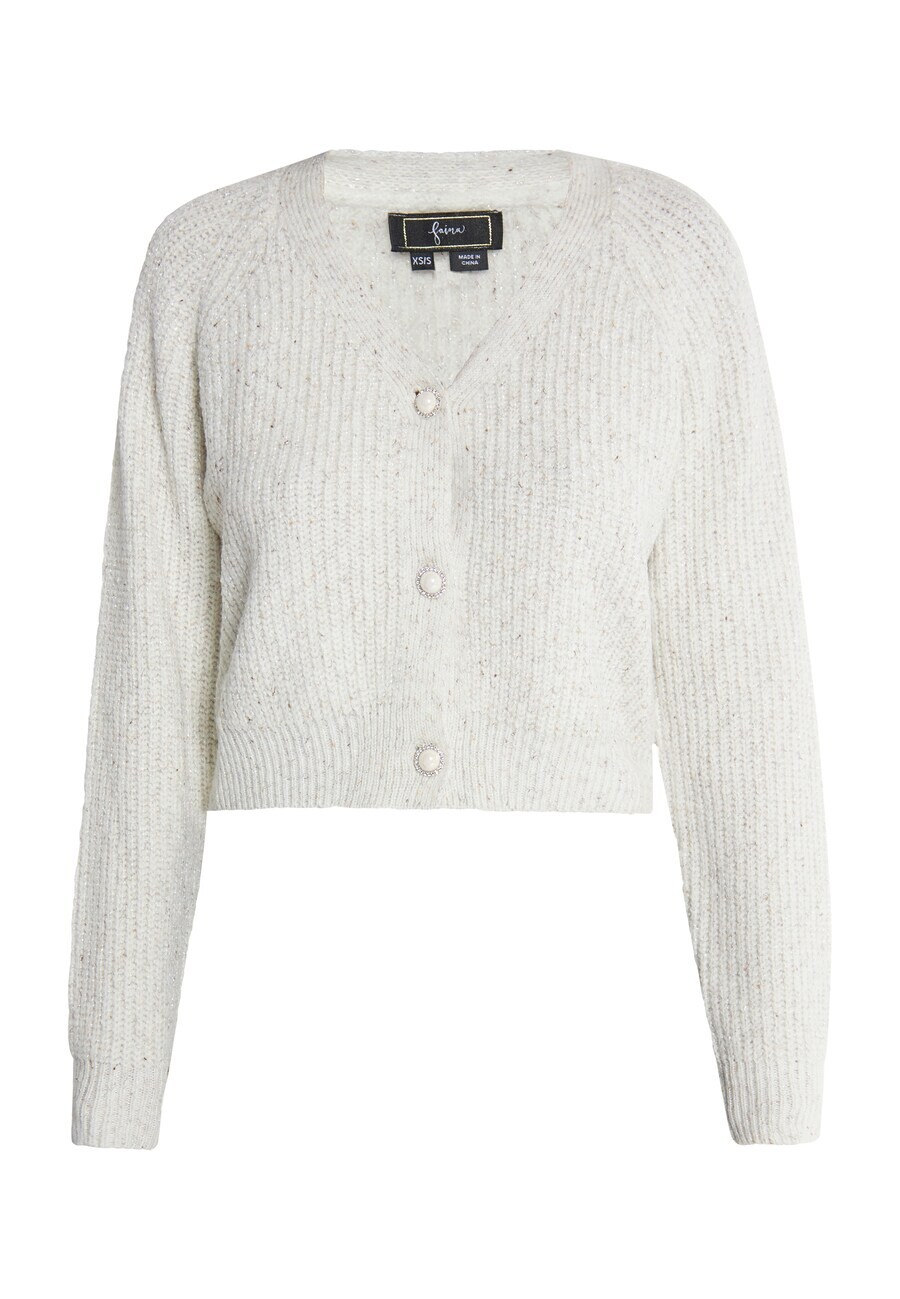 

Кардиган faina Knit Cardigan, цвет mottled white