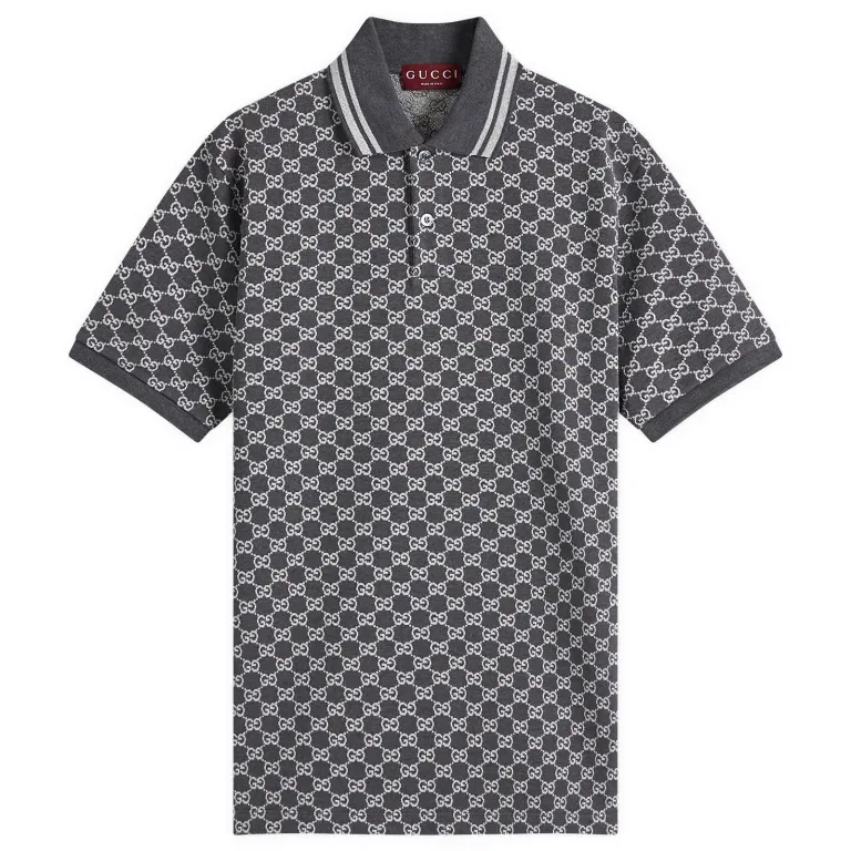Поло GUCCI хлопковое ламе Dark Gray