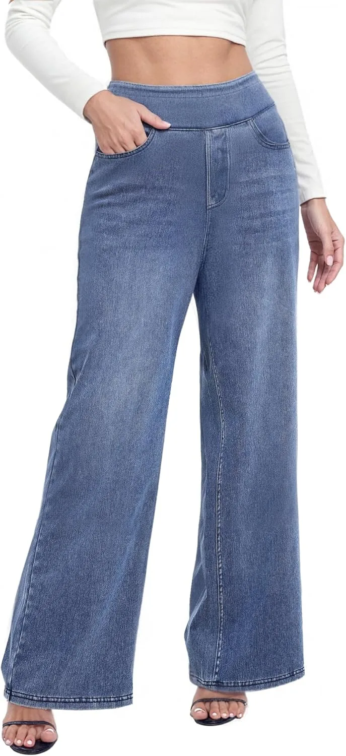 

Женские джинсы Wide Leg с эластичной талией и эффектом контроля живота TONIRY